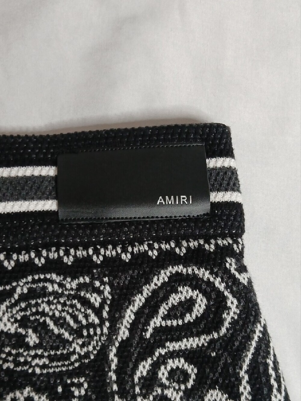 AMIRI Black and White Bandana Print Athletic Shorts - Picture 5 of 5